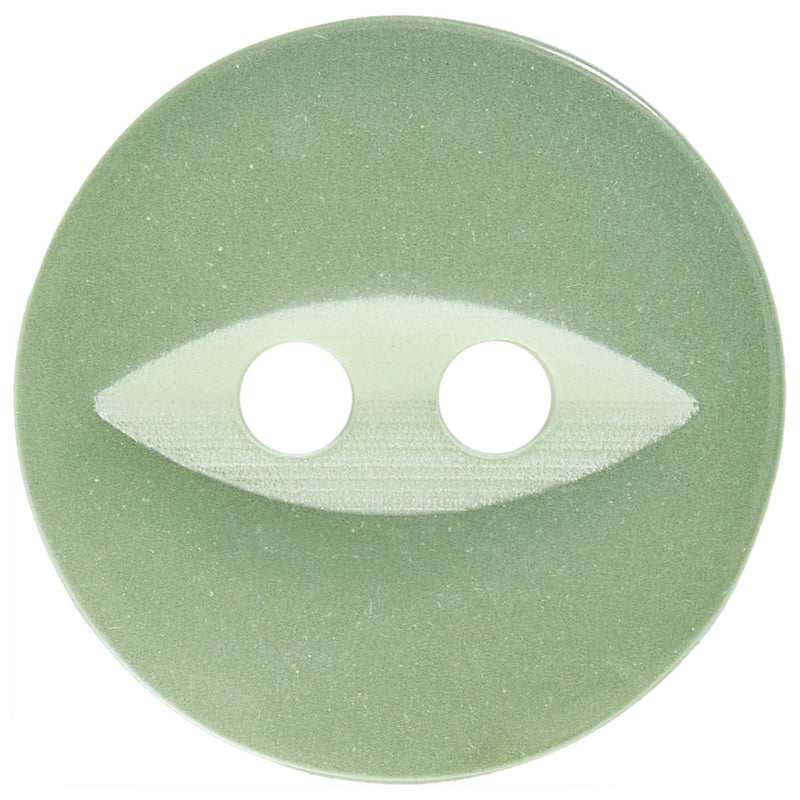 Basic Fish Eye Round Button 14mm Lime Green 8pc