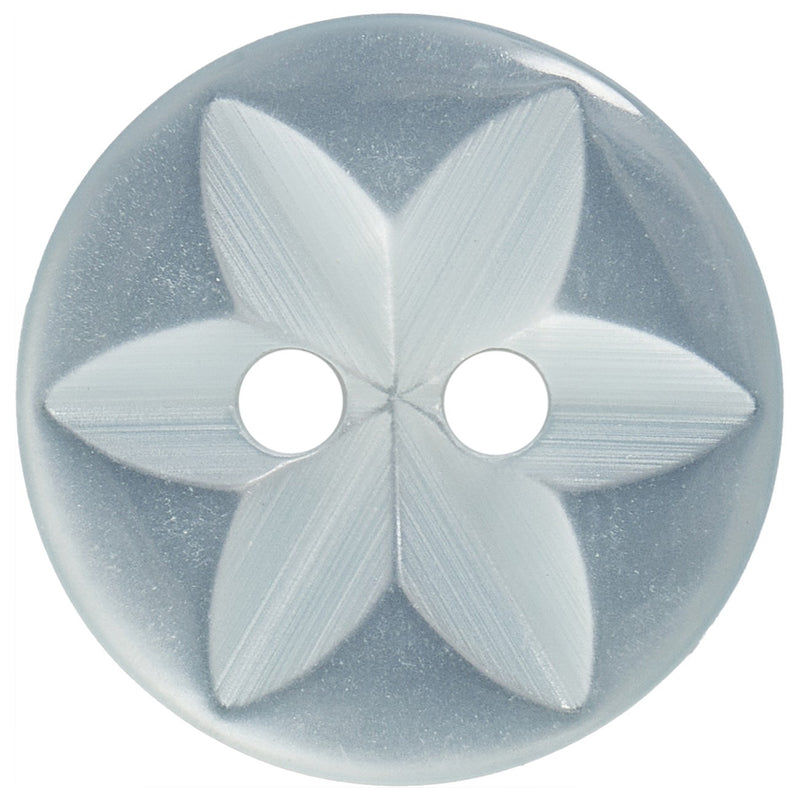 Basic Star Round Button 16mm Baby Blue 6pc
