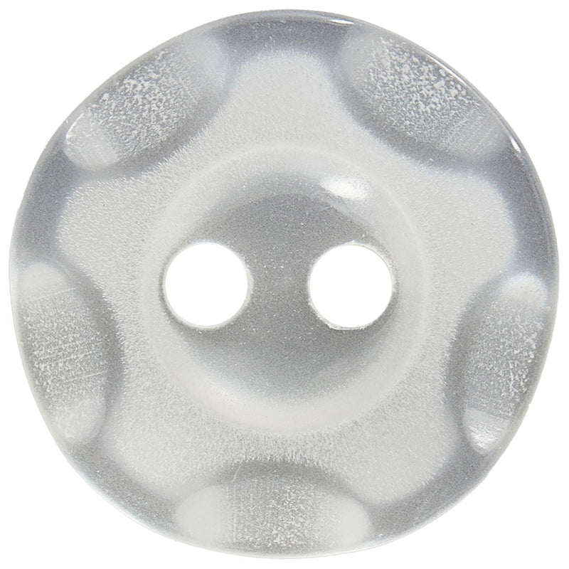 Basic Wavy Round Button 22m White 8pc