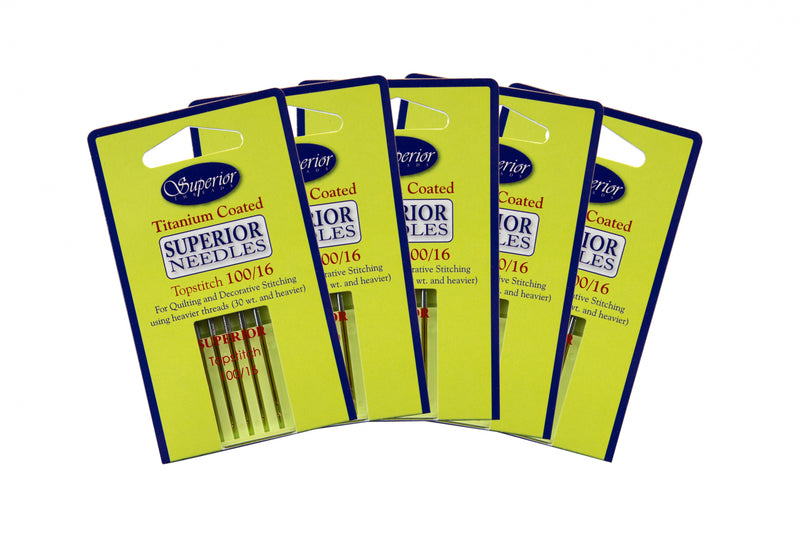 Superior Topstitch Machine Needle Size 100/16 5ct