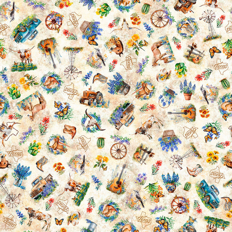 ALL TEXAS SHOP HOP 2026 - TEXAS VIGNETTES TOSS - TAN