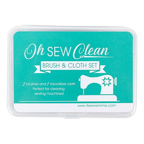 Oh Sew Clean Brush and Cloth Set - Teal