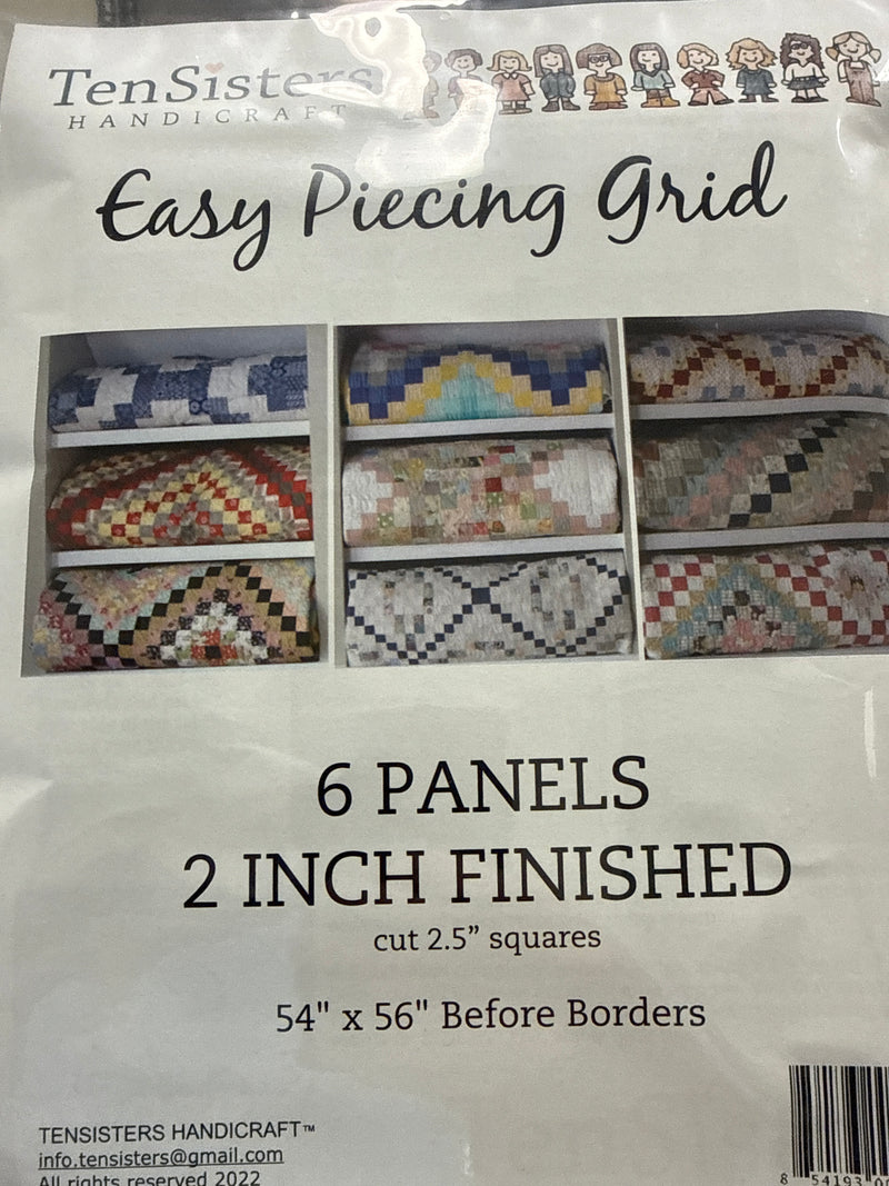 Ten Sisters Easy Piecing Grid 6 Panels 2” Finished