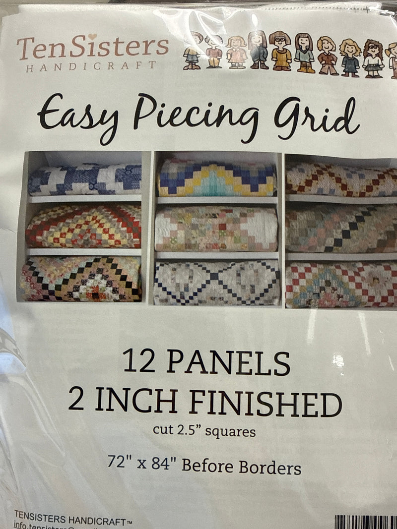 TenSisters Easy Piecing Grid 12 Panels 2” Finished