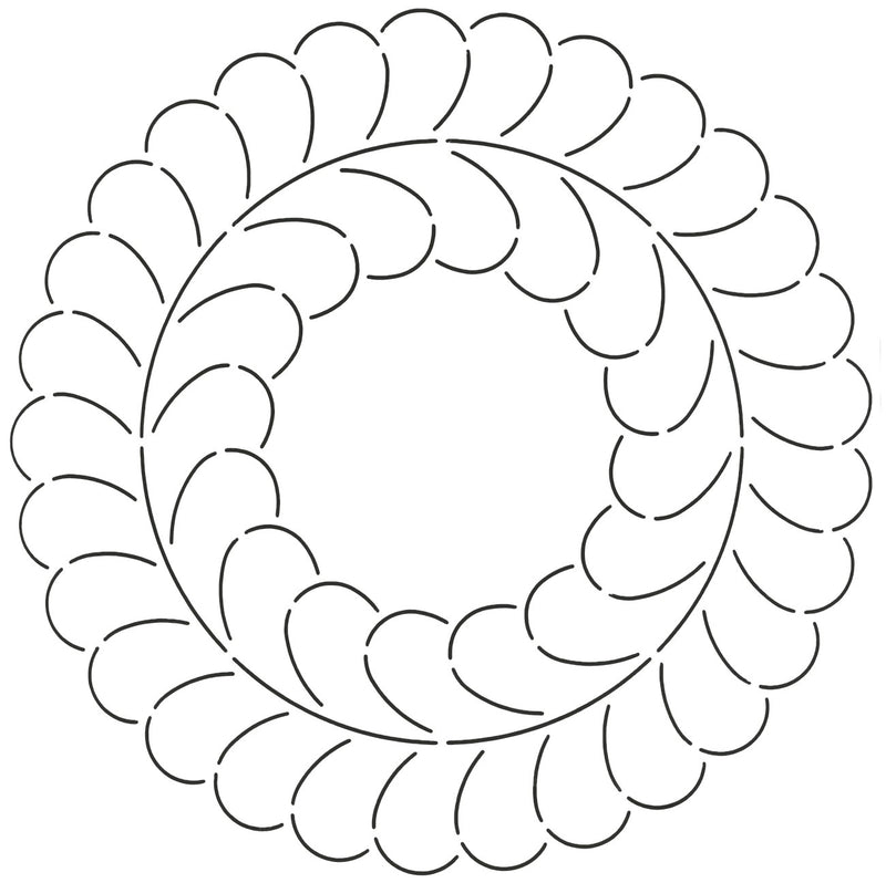 Quilt Stencil Feather Circle Design 12in