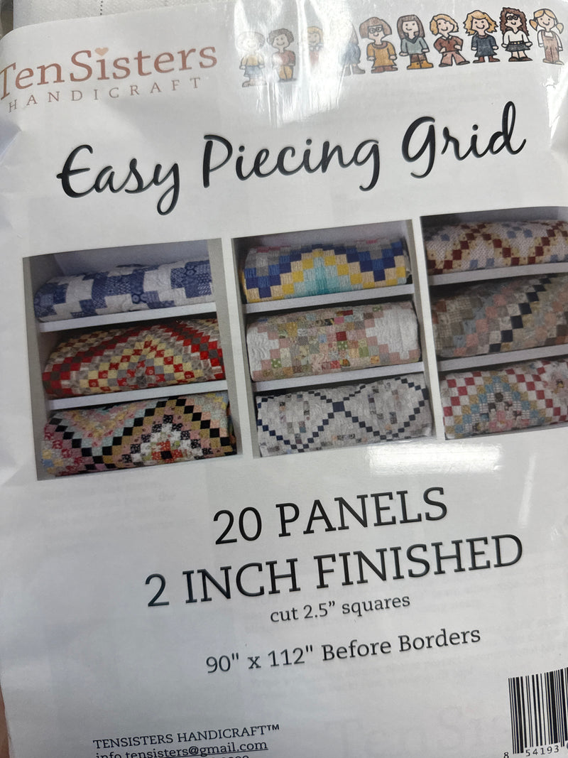 Ten Sisters Easy Piecing Grid 20 panels 2” Finished