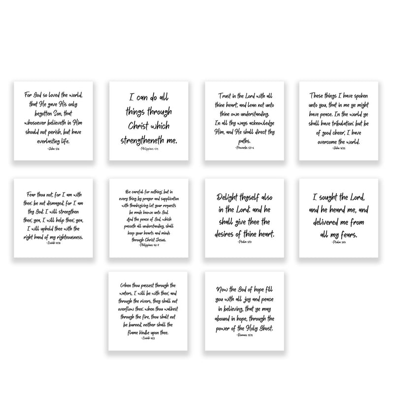 10 Precut Bible Verse Quilt Squares (BIBLE007-35)