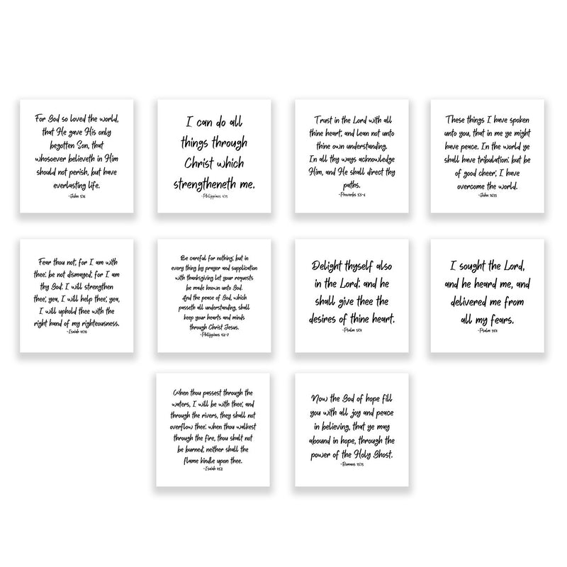 10 Precut Bible Verse Quilt Squares (BIBLE007-5)