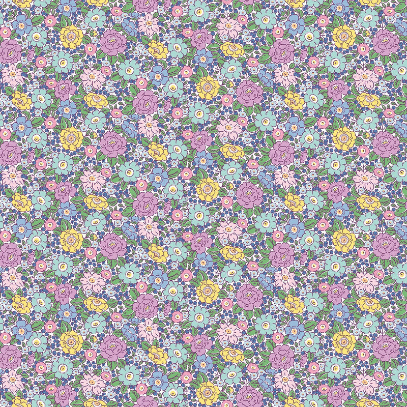 Traditional 30's Floral Purple