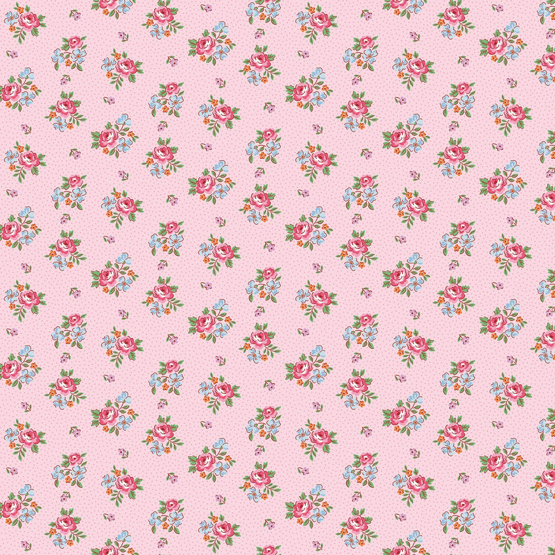 Traditional 30's Scattered Floral Pink