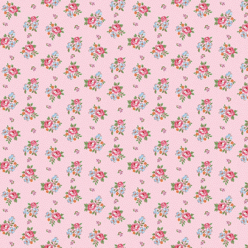 Traditional 30's Scattered Floral Pink