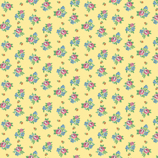 Traditional 30's Scattered Floral Yellow