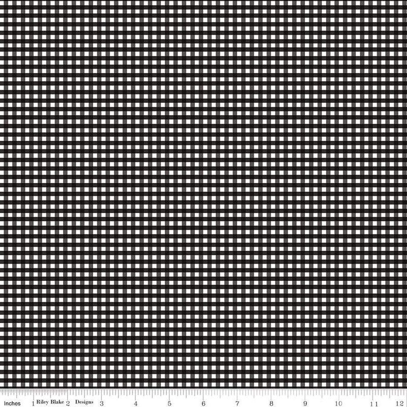 1/8 Inch Small Gingham Black