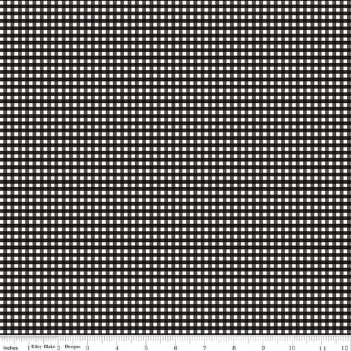 1/8 Inch Small Gingham Black