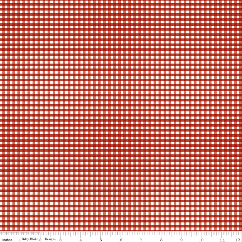 1/8 Small Gingham Barn Red