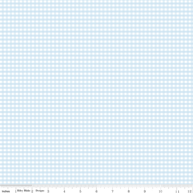 1/8" Small Gingham Boy Blue