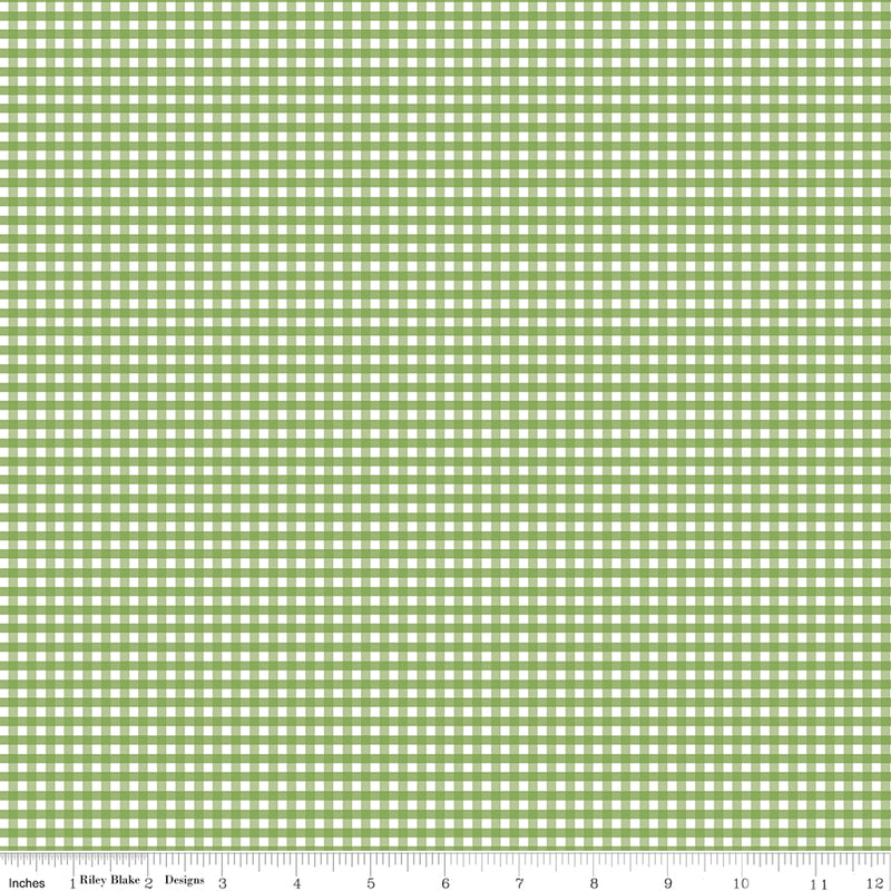 1/8" Small Gingham Green