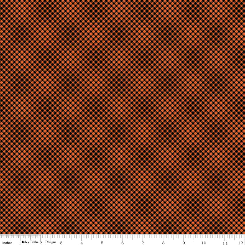 Seasonal Basics Gingham Black on Orange
