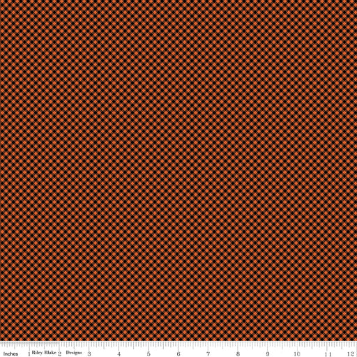 Seasonal Basics Gingham Black on Orange
