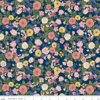 Everbloom fabric, Flowers, Navy