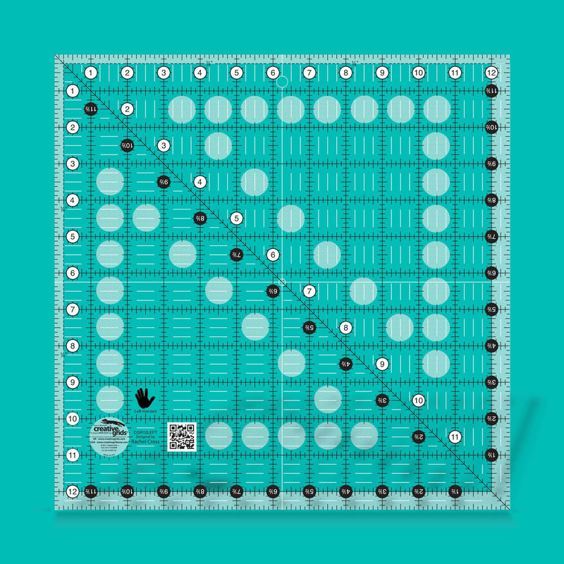 Creative Grids Left Handed 12-1/2in Square Ruler