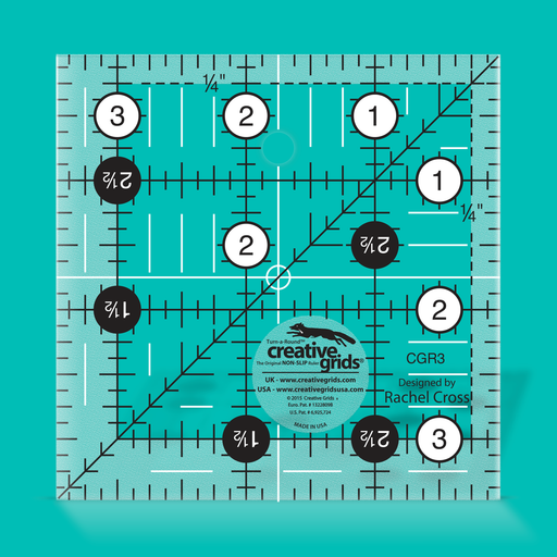 Creative Grids 3-1/2in Square Ruler