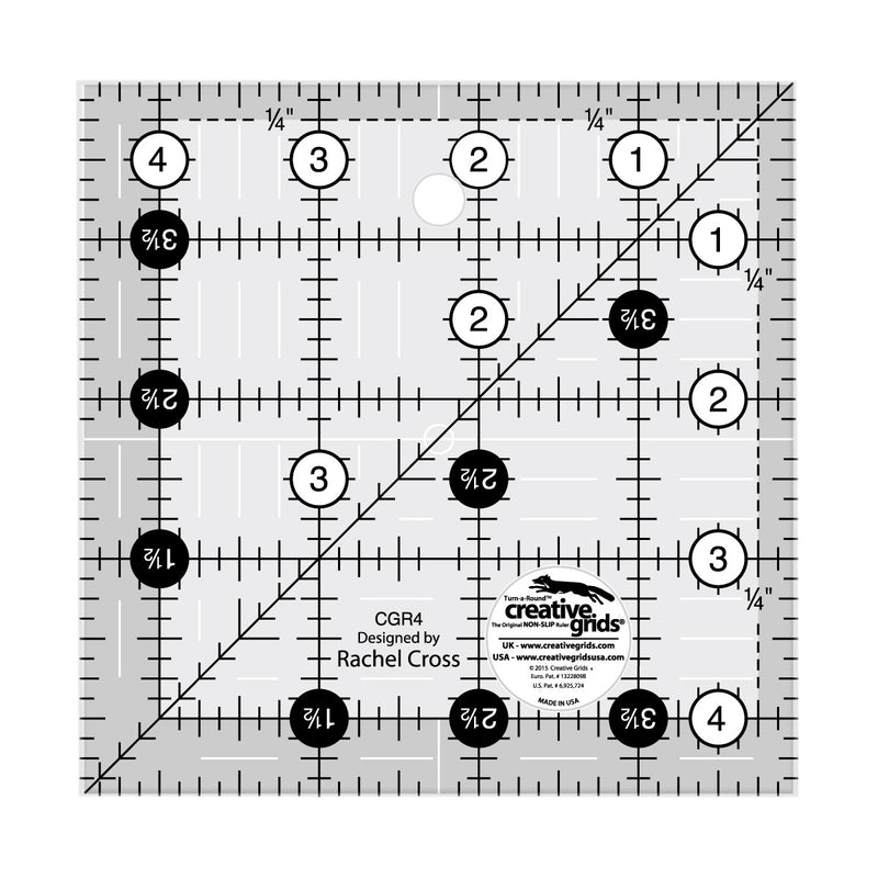 Creative Grids Ruler 4 1/2In Square