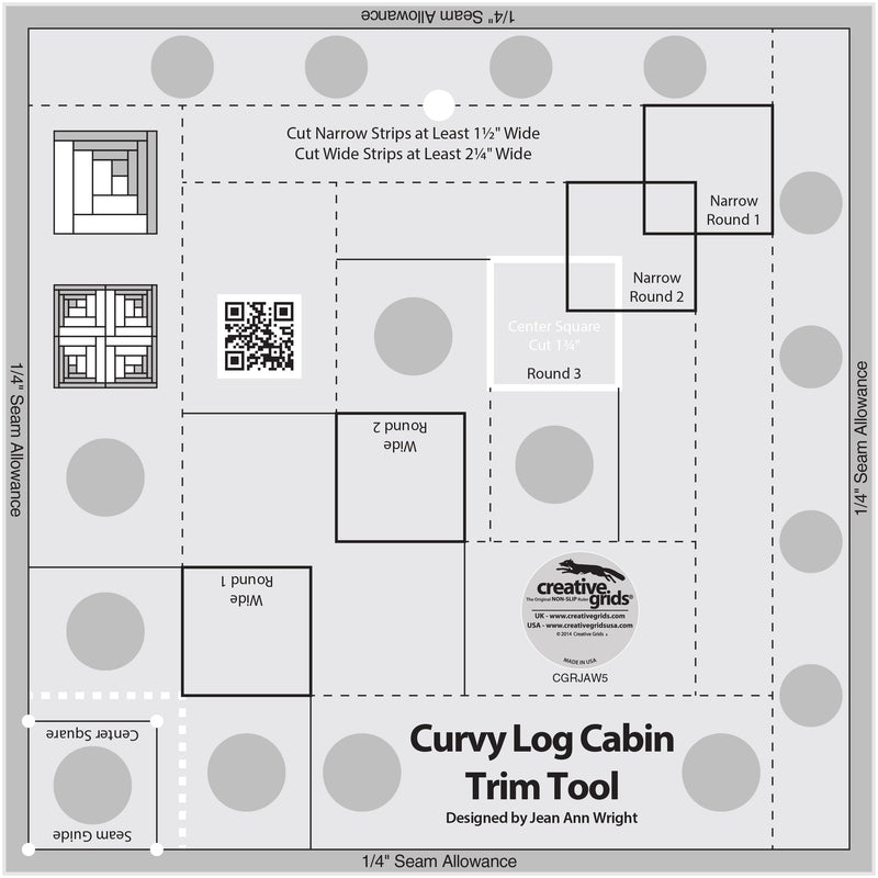 Creative-grids-curvy-log-cabin-trim-tool-8in-finished-blocks