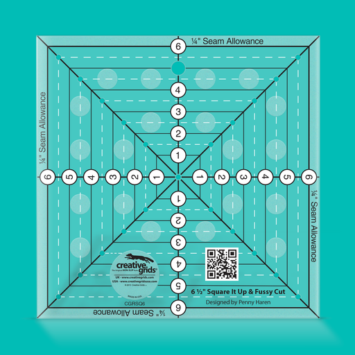 Creative Grids 6-1/2in Square It Up or Fussy Cut Square