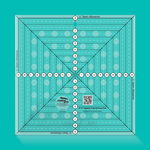 Creative Grids 9-1/2in Square It Up or Fussy Cut Square