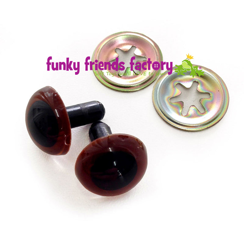 Toy Eyes Crystal 15mm Dk Brown