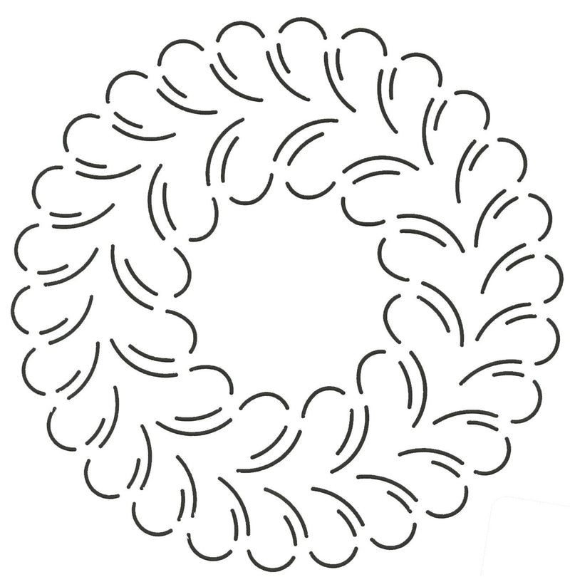 Quilt Stencil Feather Circle 8in