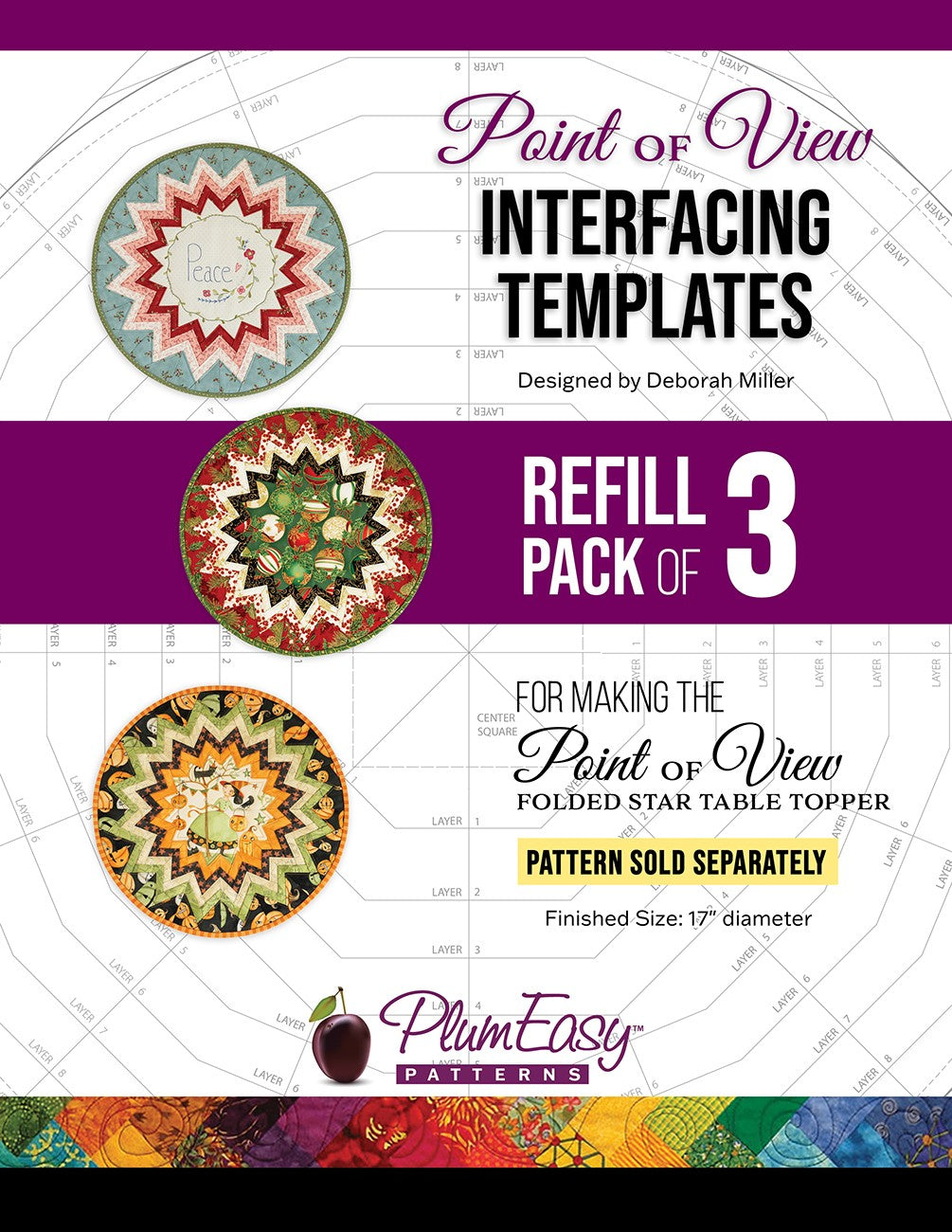 Point of View Folded Star Table Topper Interfacing Templates — Creative ...