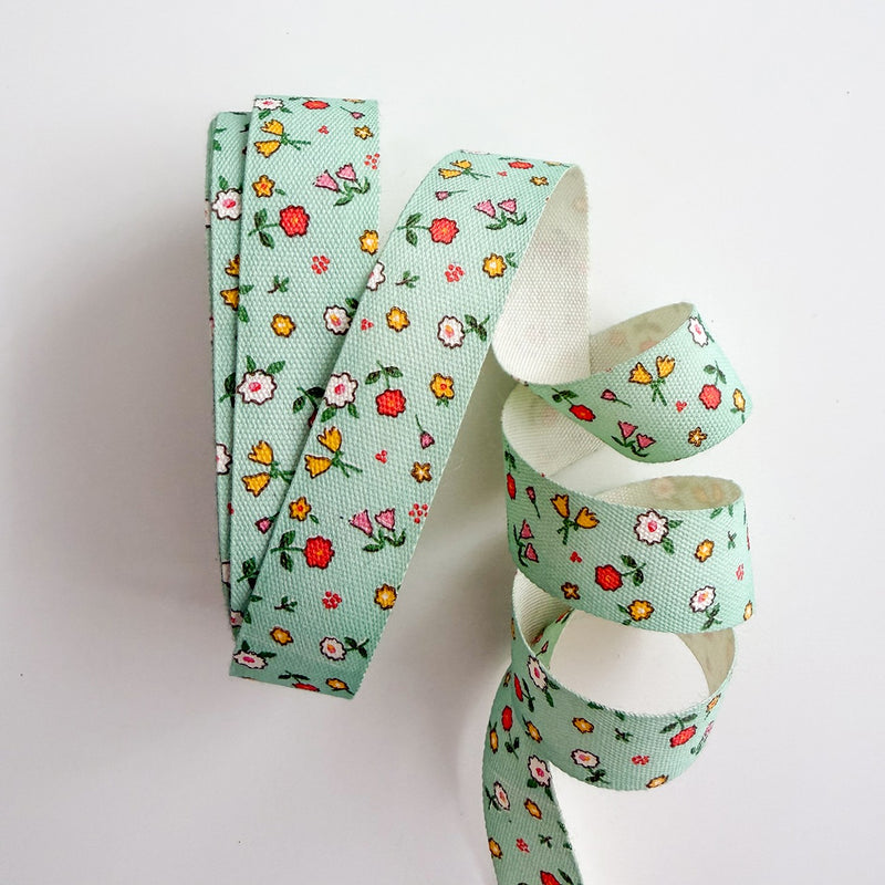 Cotton Ribbon Sweet Mint 5/8in x 5yds