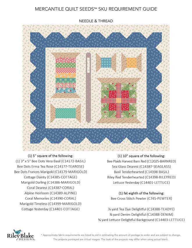 Mercantile Quilt Seeds Pattern - Needle & Thread by Lori Holt