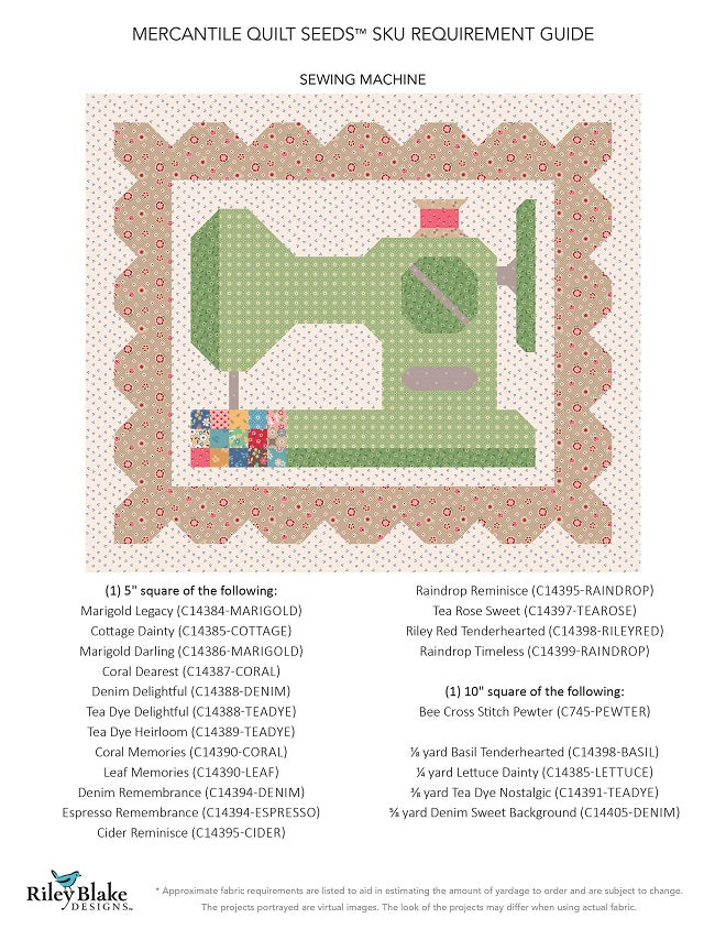Mercantile Quilt Seeds Pattern - Sewing Machine by Lori Holt