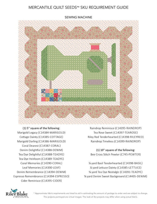 Mercantile Quilt Seeds Pattern - Sewing Machine by Lori Holt