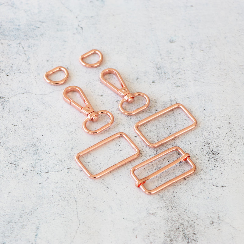 1-1/2in Wide Webbing Strap Hardware Kit Rose Gold