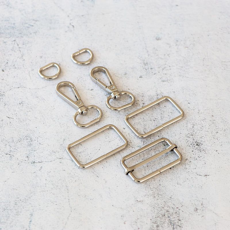 1-1/2in Wide Webbing Strap Hardware Kit Nickel