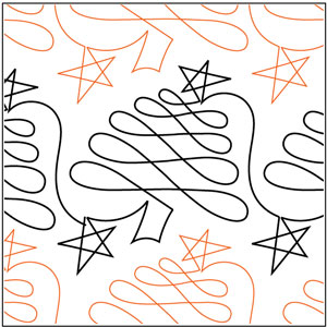Christmas Doodle Trees Pantograph 10in Paper