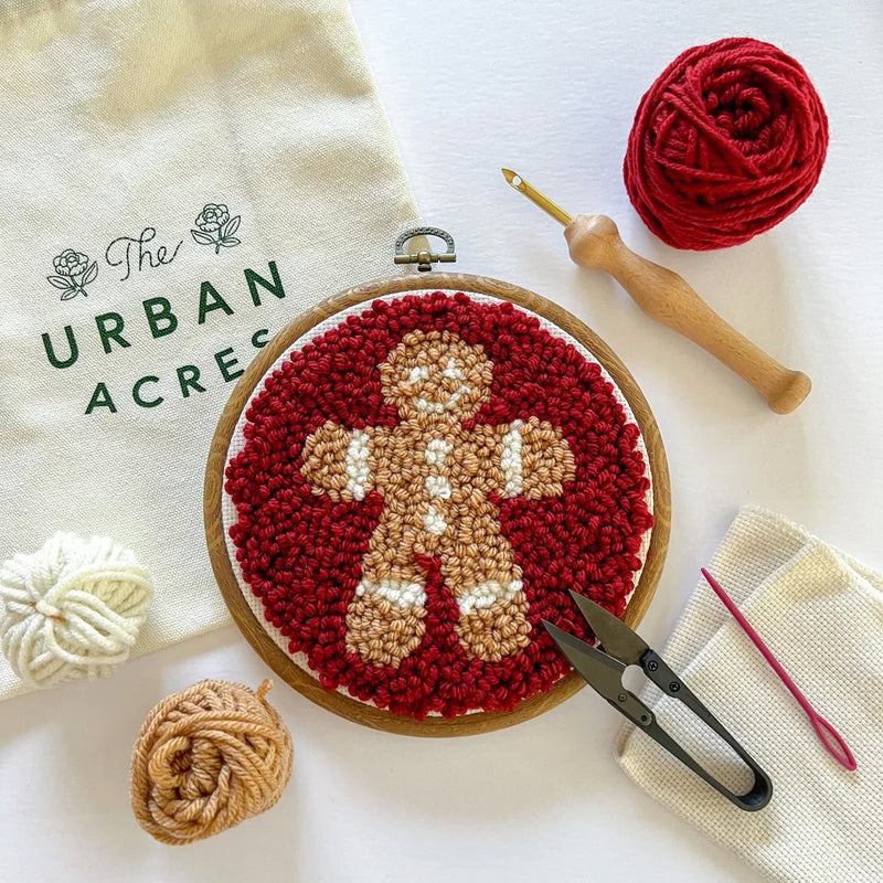 Punch Needle - Red Gingerbread Man Box Kit