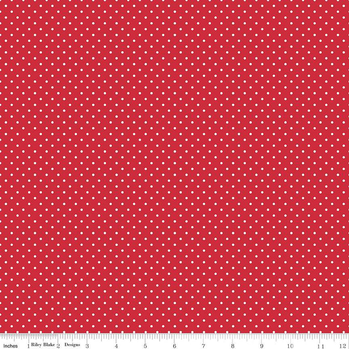 White Swiss Dot On Red